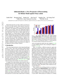 Influential Rank: A New Perspective of Post-training for Robust Model
  against Noisy Labels