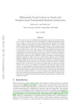 Differentiable Neural Architecture Search with Morphism-based
  Transformable Backbone Architectures