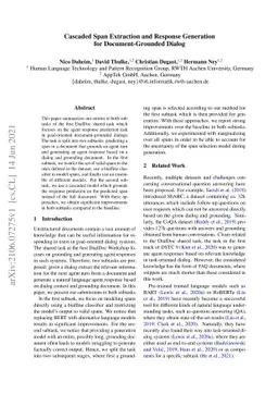 Cascaded Span Extraction and Response Generation for Document-Grounded
  Dialog