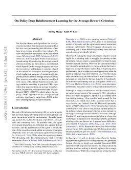On-Policy Deep Reinforcement Learning for the Average-Reward Criterion