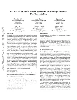 Mixture of Virtual-Kernel Experts for Multi-Objective User Profile
  Modeling