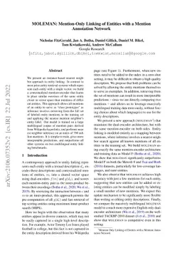 MOLEMAN: Mention-Only Linking of Entities with a Mention Annotation
  Network