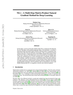 NG+ : A Multi-Step Matrix-Product Natural Gradient Method for Deep
  Learning