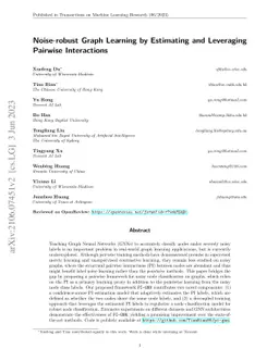 Noise-robust Graph Learning by Estimating and Leveraging Pairwise
  Interactions