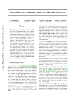 Marginalising over Stationary Kernels with Bayesian Quadrature