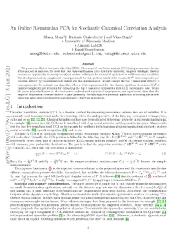 An Online Riemannian PCA for Stochastic Canonical Correlation Analysis