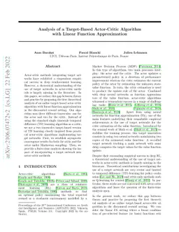 Analysis of a Target-Based Actor-Critic Algorithm with Linear Function
  Approximation