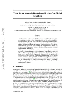 Time Series Anomaly Detection with label-free Model Selection
