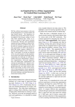 An Empirical Survey of Data Augmentation for Limited Data Learning in
  NLP