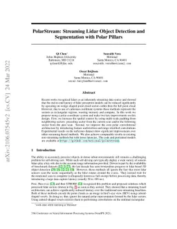 PolarStream: Streaming Lidar Object Detection and Segmentation with
  Polar Pillars