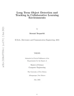 Long Term Object Detection and Tracking in Collaborative Learning
  Environments
