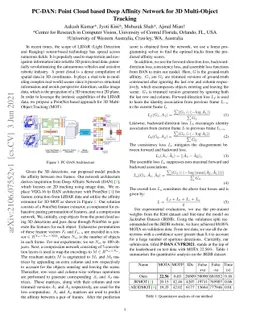 PC-DAN: Point Cloud based Deep Affinity Network for 3D Multi-Object
  Tracking (Accepted as an extended abstract in JRDB-ACT Workshop at CVPR21)