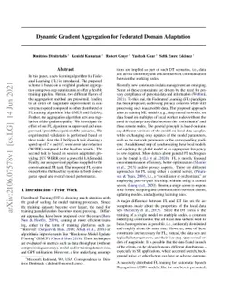 Dynamic Gradient Aggregation for Federated Domain Adaptation