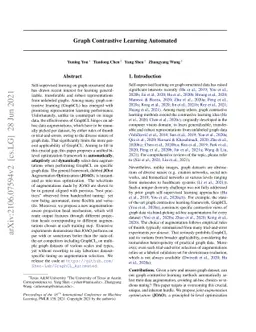 Graph Contrastive Learning Automated