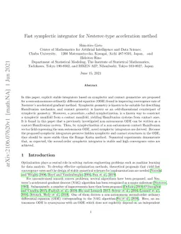 Fast symplectic integrator for Nesterov-type acceleration method