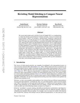 Revisiting Model Stitching to Compare Neural Representations