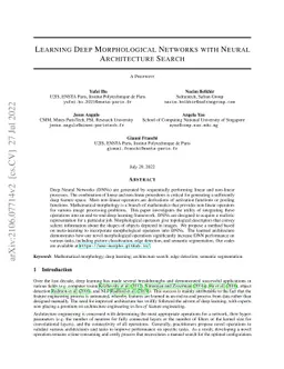 Learning Deep Morphological Networks with Neural Architecture Search