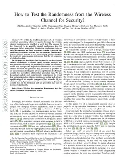 How to Test the Randomness from the Wireless Channel for Security?