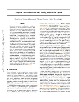 Targeted Data Acquisition for Evolving Negotiation Agents