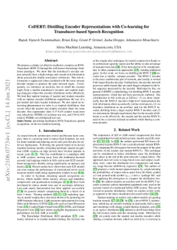 CoDERT: Distilling Encoder Representations with Co-learning for
  Transducer-based Speech Recognition