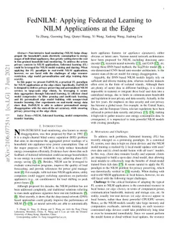 FedNILM: Applying Federated Learning to NILM Applications at the Edge