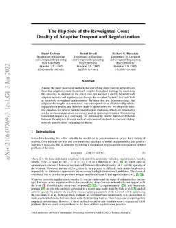 The Flip Side of the Reweighted Coin: Duality of Adaptive Dropout and
  Regularization