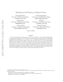 Boosting in the Presence of Massart Noise