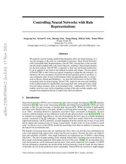 Controlling Neural Networks with Rule Representations