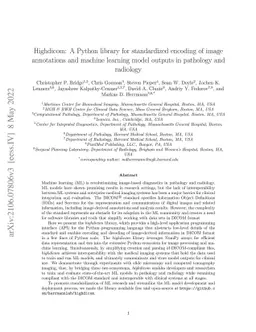 Highdicom: A Python library for standardized encoding of image
  annotations and machine learning model outputs in pathology and radiology
