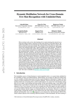 Dynamic Distillation Network for Cross-Domain Few-Shot Recognition with
  Unlabeled Data