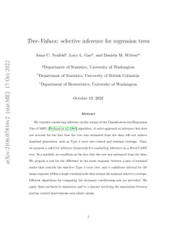 Tree-Values: selective inference for regression trees