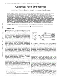 Canonical Face Embeddings