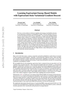 Learning Equivariant Energy Based Models with Equivariant Stein
  Variational Gradient Descent