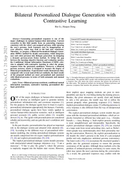 Bilateral Personalized Dialogue Generation with Contrastive Learning