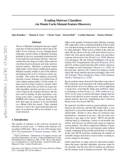 Evading Malware Classifiers via Monte Carlo Mutant Feature Discovery
