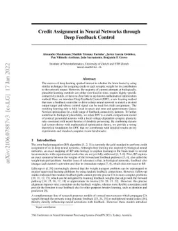 Credit Assignment in Neural Networks through Deep Feedback Control