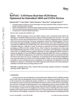 ReS2tAC -- UAV-Borne Real-Time SGM Stereo Optimized for Embedded ARM and
  CUDA Devices