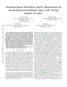 Attention-based distributed speech enhancement for unconstrained
  microphone arrays with varying number of nodes