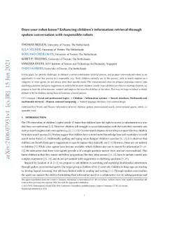 Does your robot know? Enhancing children's information retrieval through
  spoken conversation with responsible robots