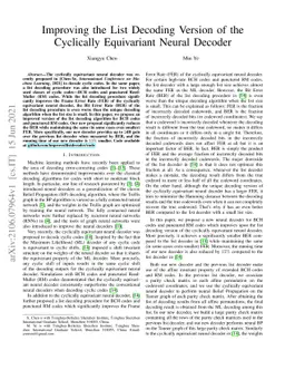 Improving the List Decoding Version of the Cyclically Equivariant Neural
  Decoder