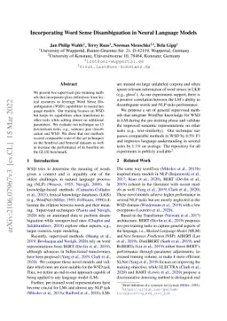 Incorporating Word Sense Disambiguation in Neural Language Models