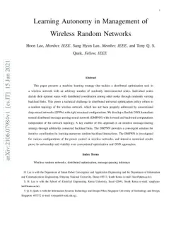 Learning Autonomy in Management of Wireless Random Networks