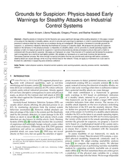 Grounds for Suspicion: Physics-based Early Warnings for Stealthy Attacks
  on Industrial Control Systems