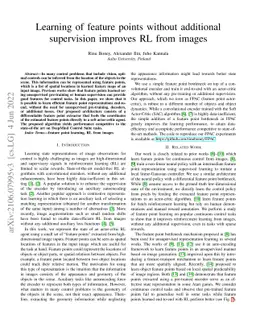 Learning of feature points without additional supervision improves
  reinforcement learning from images