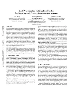 Best Practices for Notification Studies for Security and Privacy Issues
  on the Internet
