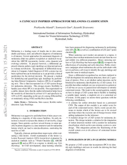 A Clinically Inspired Approach for Melanoma classification