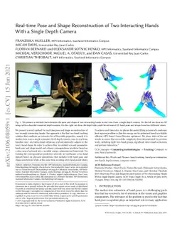 Real-time Pose and Shape Reconstruction of Two Interacting Hands With a
  Single Depth Camera