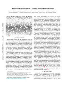 Residual Reinforcement Learning from Demonstrations