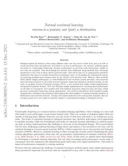 Natural continual learning: success is a journey, not (just) a
  destination