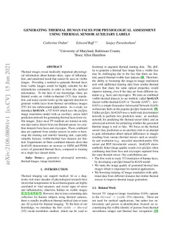 Generating Thermal Human Faces for Physiological Assessment Using
  Thermal Sensor Auxiliary Labels
